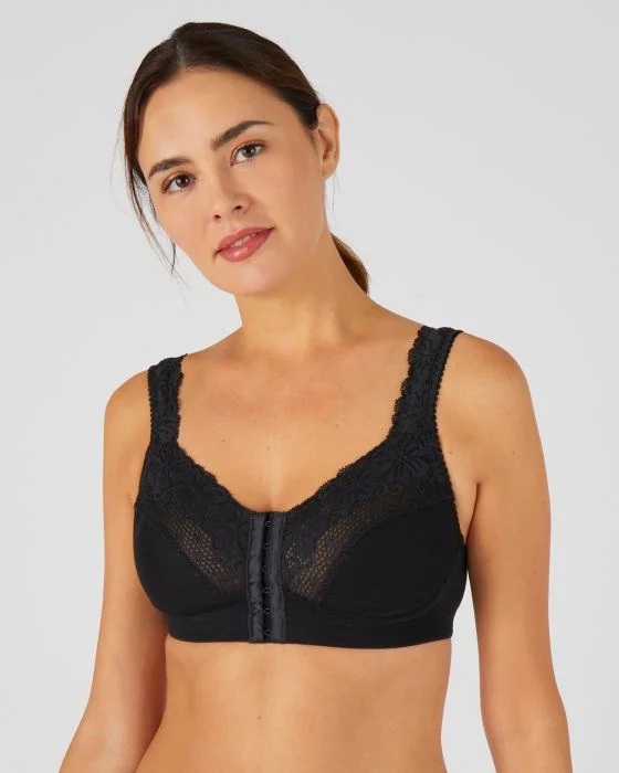 Soutien-gorge ouvert devant en coton et dentelle