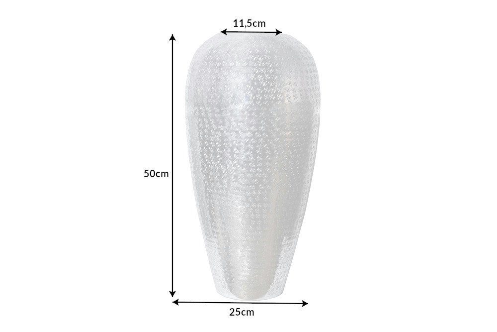riess-ambiente Bodenvase ORIENTAL 50cm silber (1 St), Deko · Blumen · Hammerschlag Design · Metall