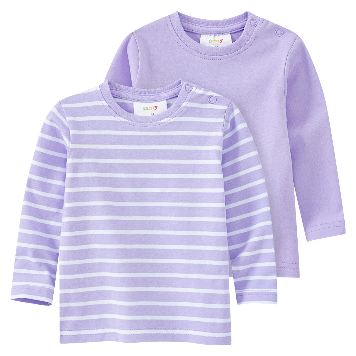 2 Baby Langarmshirts im Basic-Style