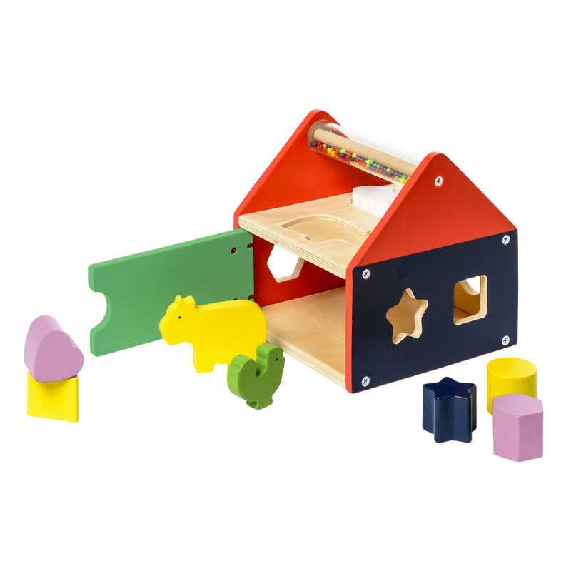 Maison boîte à formes et encastrement en bois Oxybul
