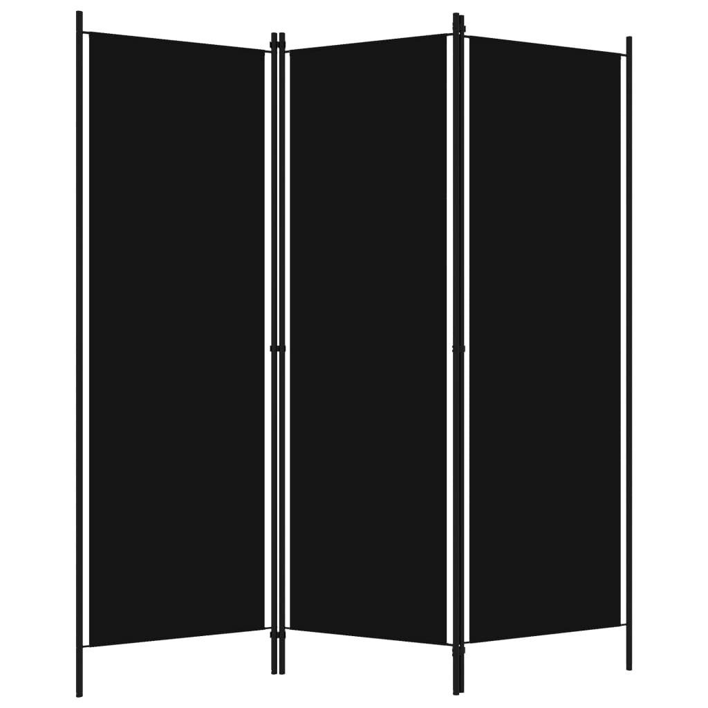 vidaXL Raumteiler 3-tlg. Raumteiler Schwarz 150x180 cm, 3-tlg.