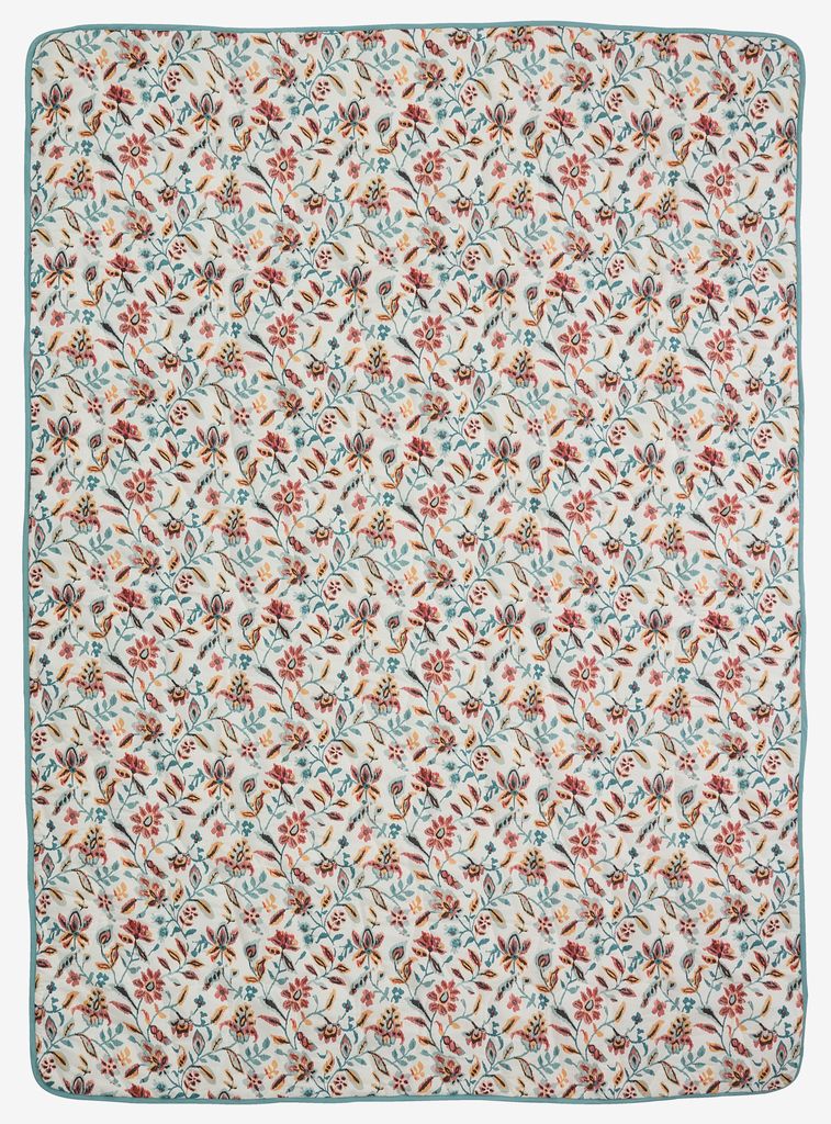 KAMILLE Koc pikowany KAMILLE 140x200 biały/petrol