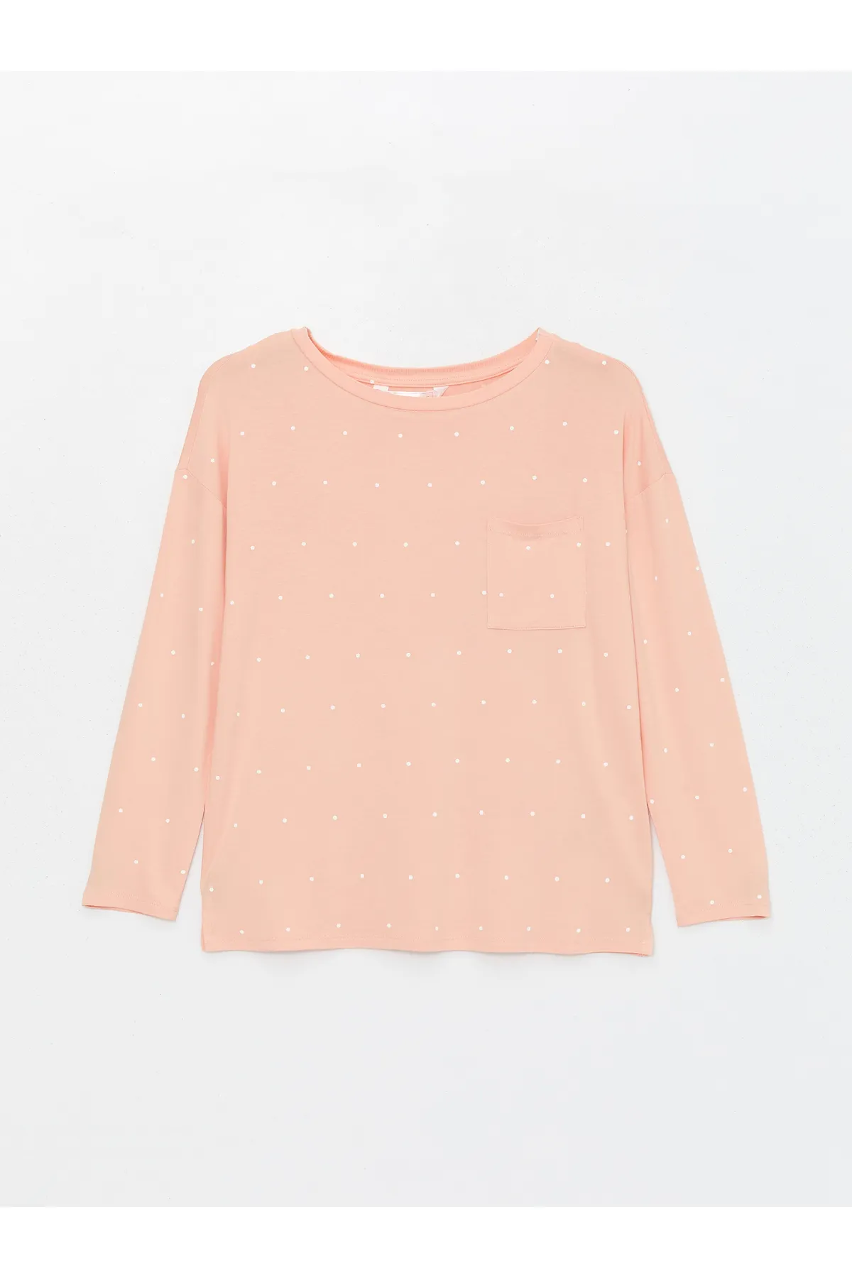 LC Waikiki  Langärmliges Damen-Pyjama-Set mit Rundhalsausschnitt und Punkten
