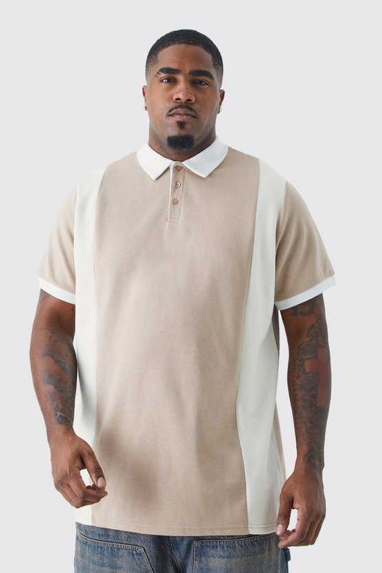 Plus Slim-Fit Colorblock Poloshirt