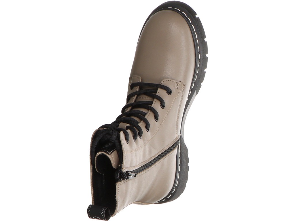 WORTMANN Schnür-Stiefeletten taupe Da.-Stiefel