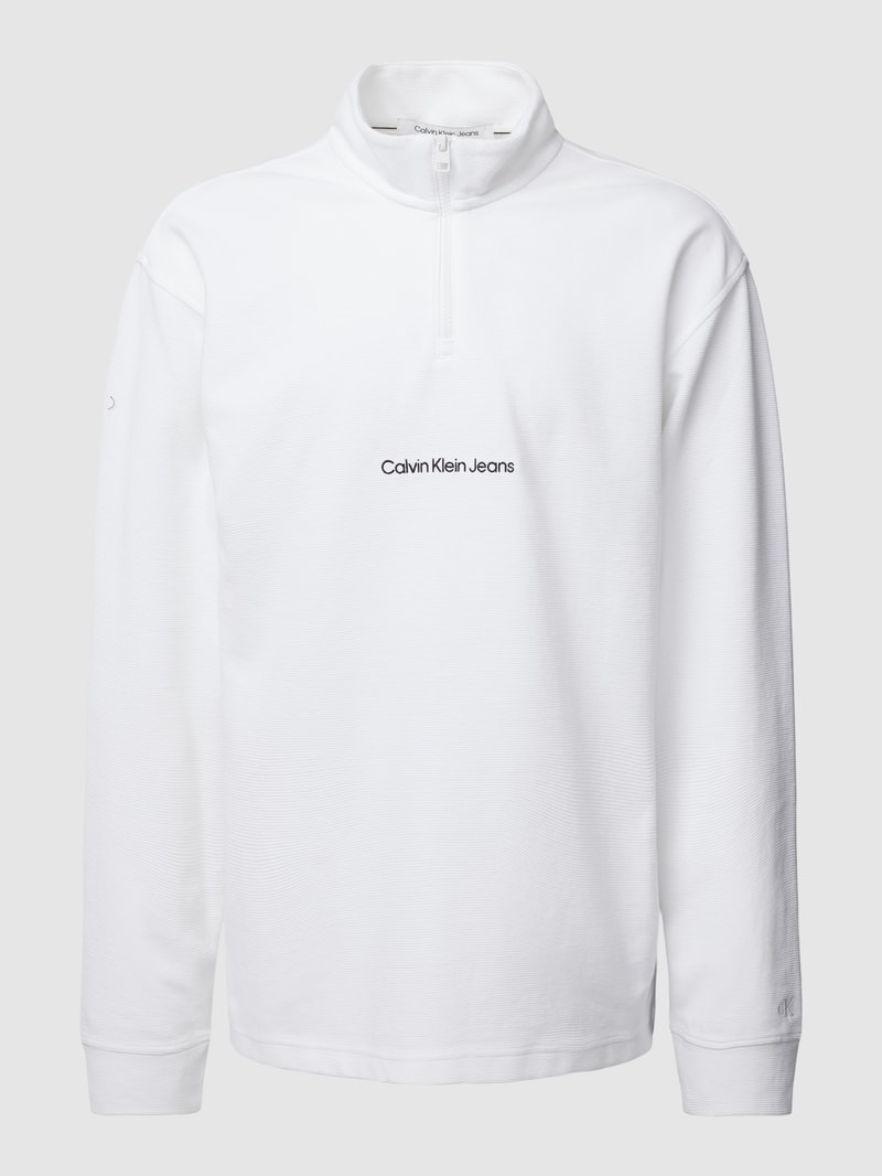 Longsleeve mit Stehkragen in weiss