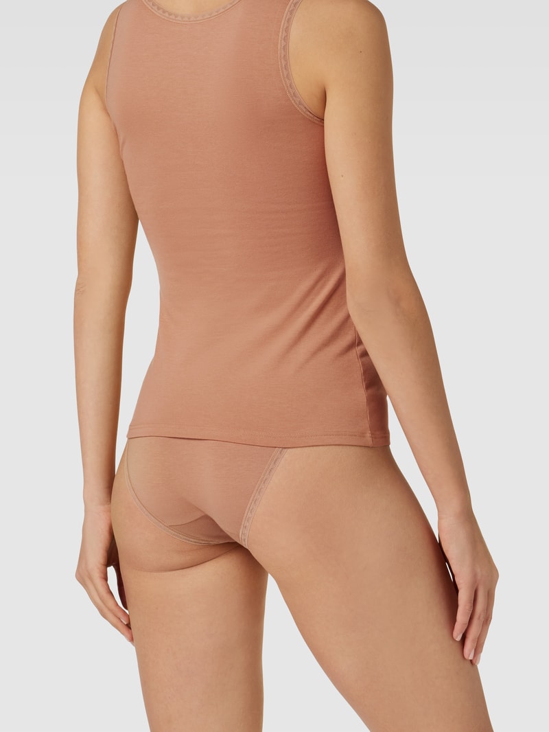 Slip mit Label-Detail im 2er-Pack in mittelbraun