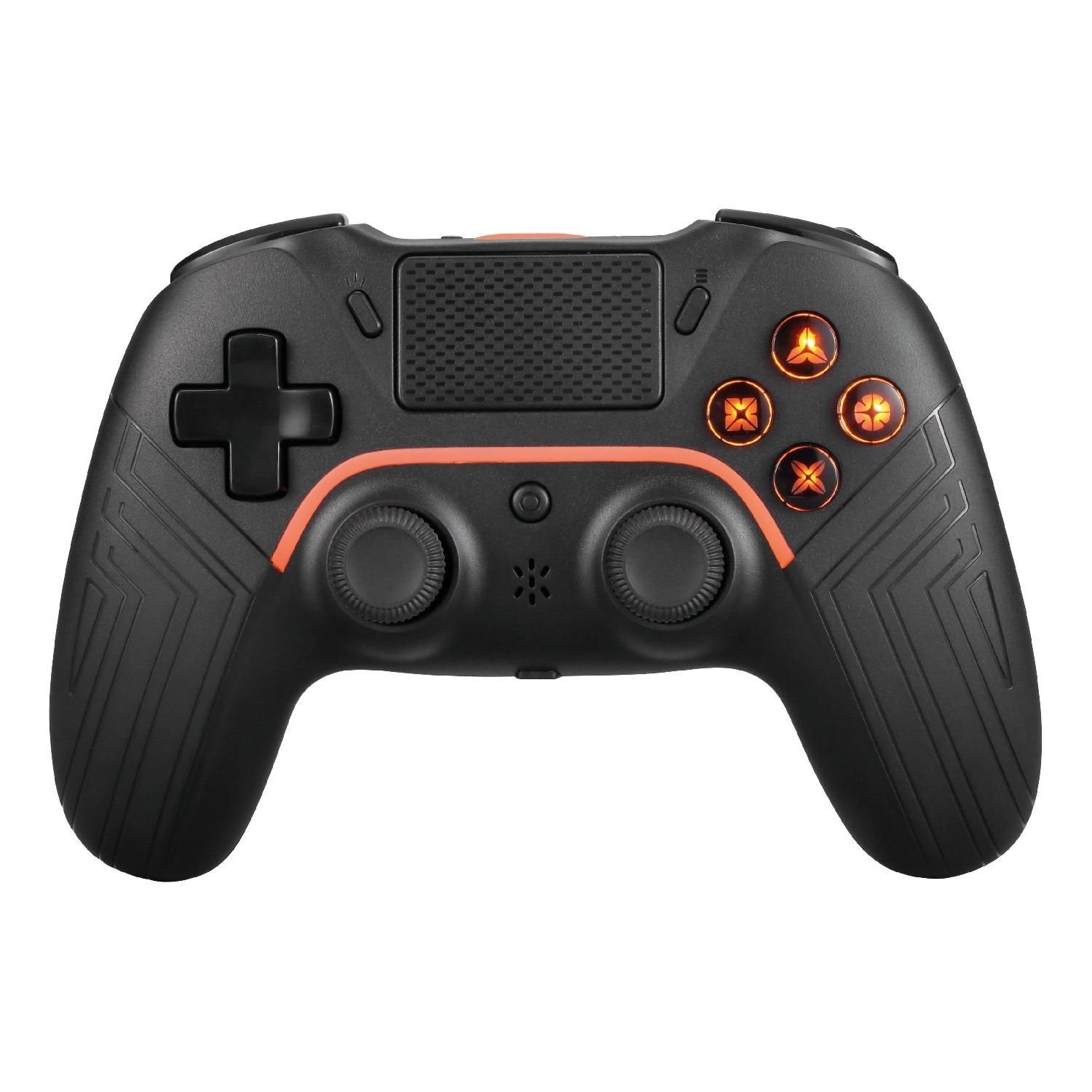 DELTACO Playstation 4 kabelloser Bluetooth-Controller Android Gaming-Controller (Hochpräziser 3D-Joystick, 2 programmierbare Makrotasten, Touchpad)