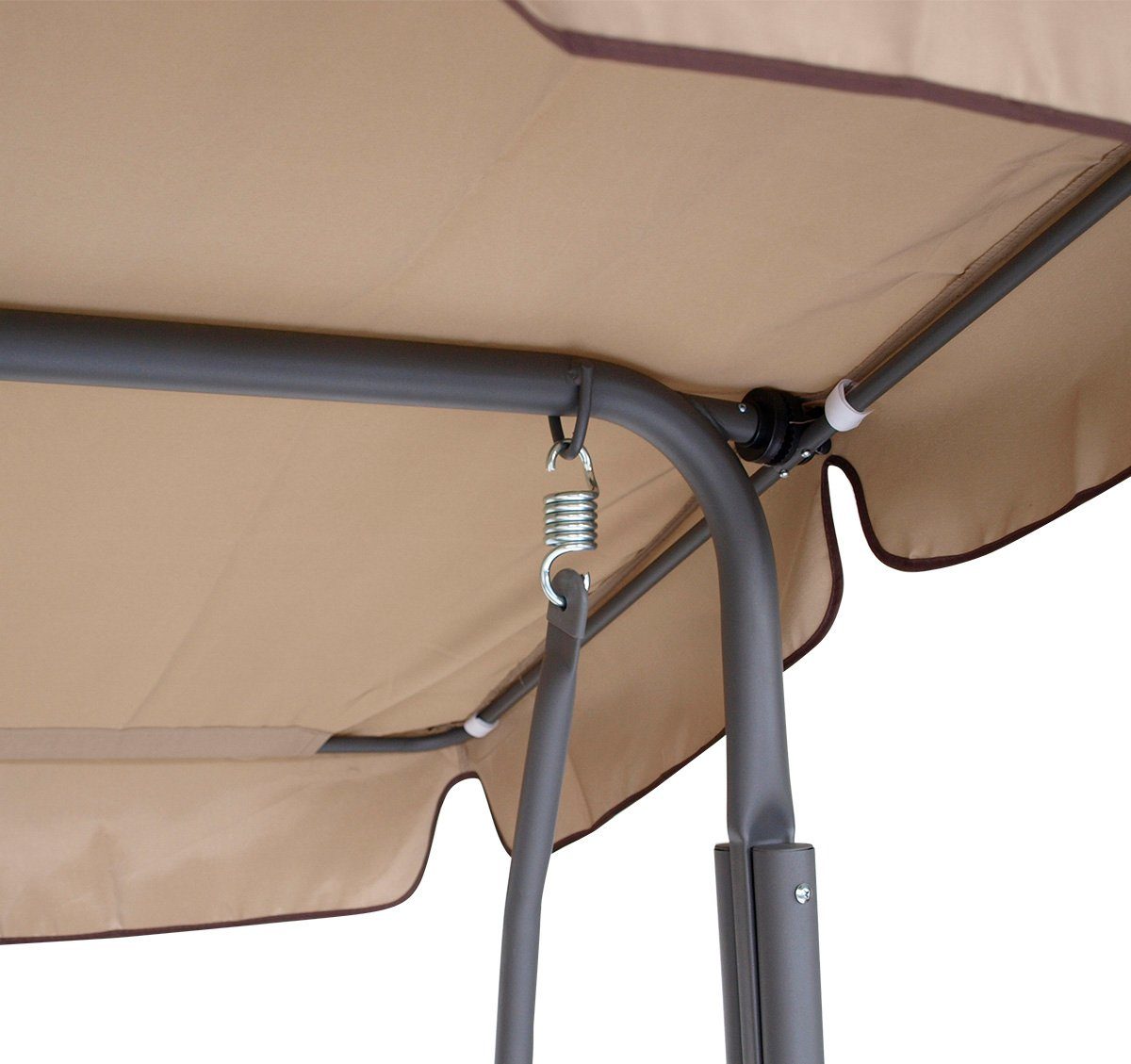 DEGAMO Hollywoodschaukel Hollywoodschaukel, 3-Sitzer, 1 tlg., 3-sitzer 170cm, Farbe grau / beige, verstellbares Dach