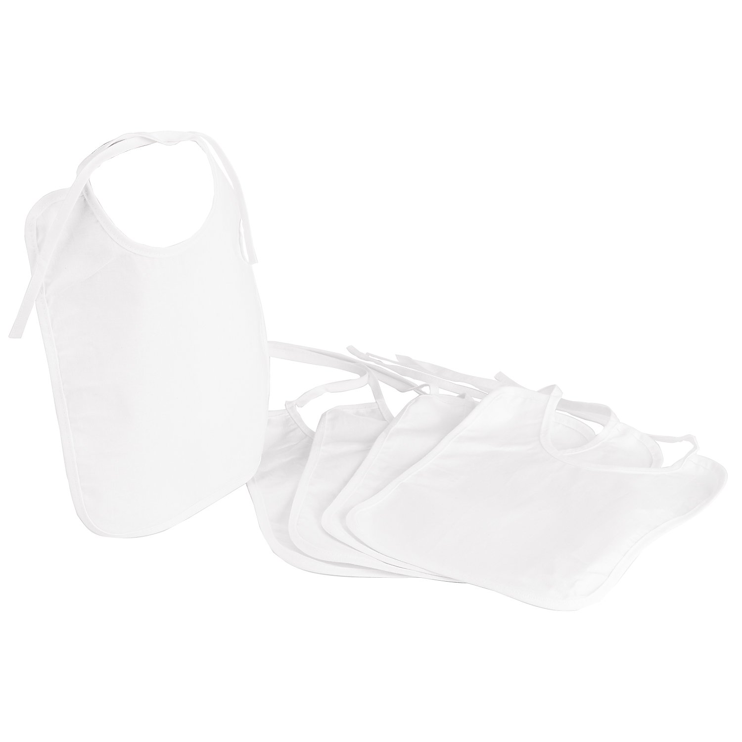 buttinette Lätzchen für Kinder, weiß, 20 x 25 cm, 5 Stück