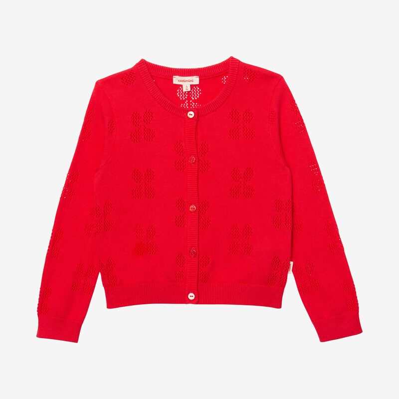 Cardigan bébé fille ajouré rose Catimini