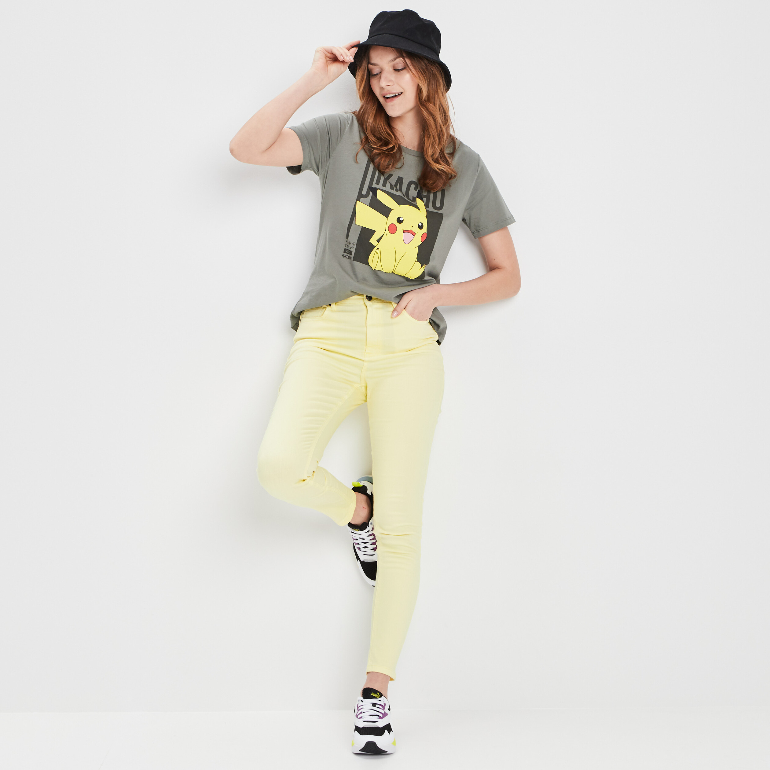 T-shirt Pokémon vert kaki femme | La Halle