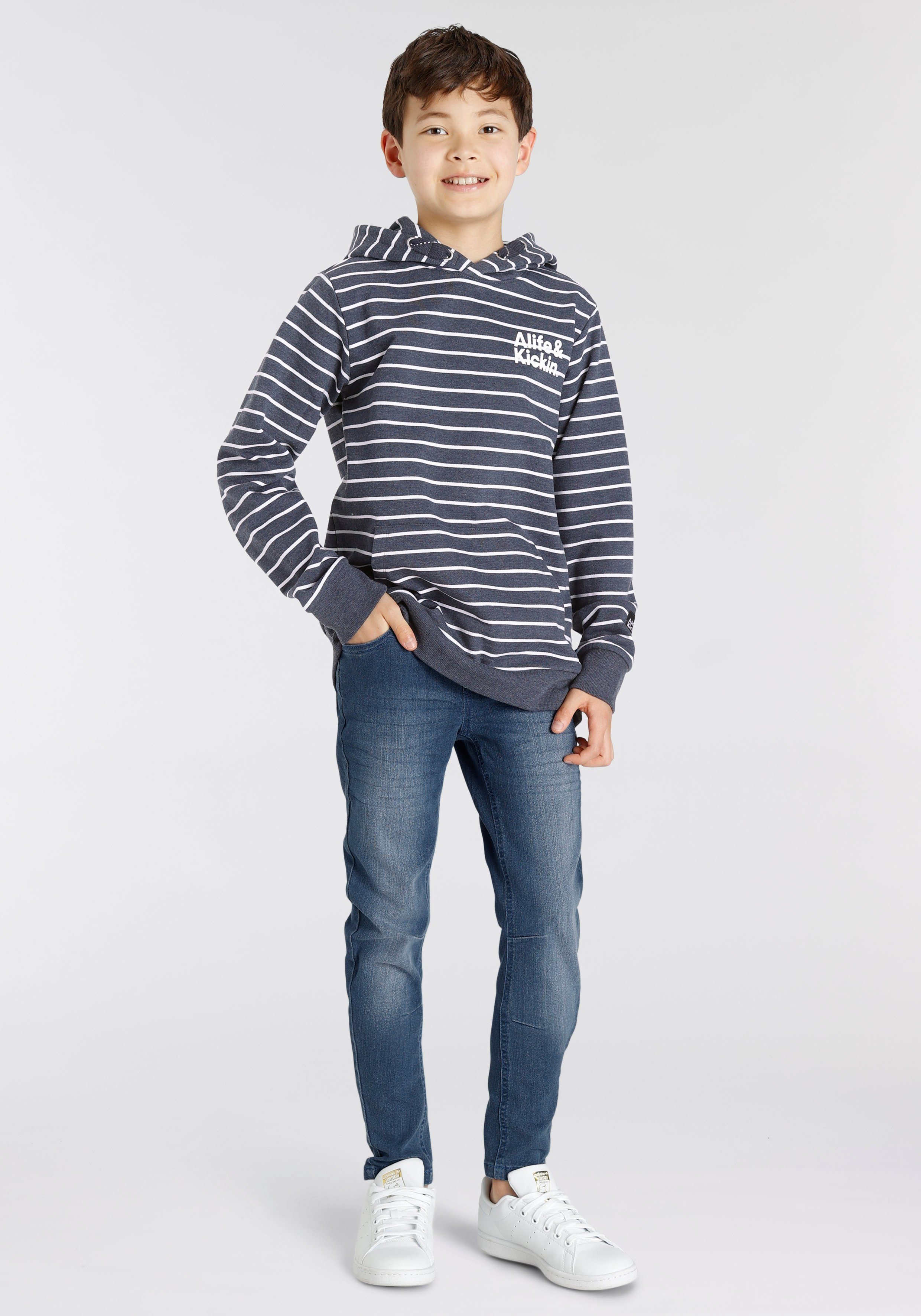 Alife & Kickin Kapuzensweatshirt Ringel in melierter Qualität und garngefärbten Ringel