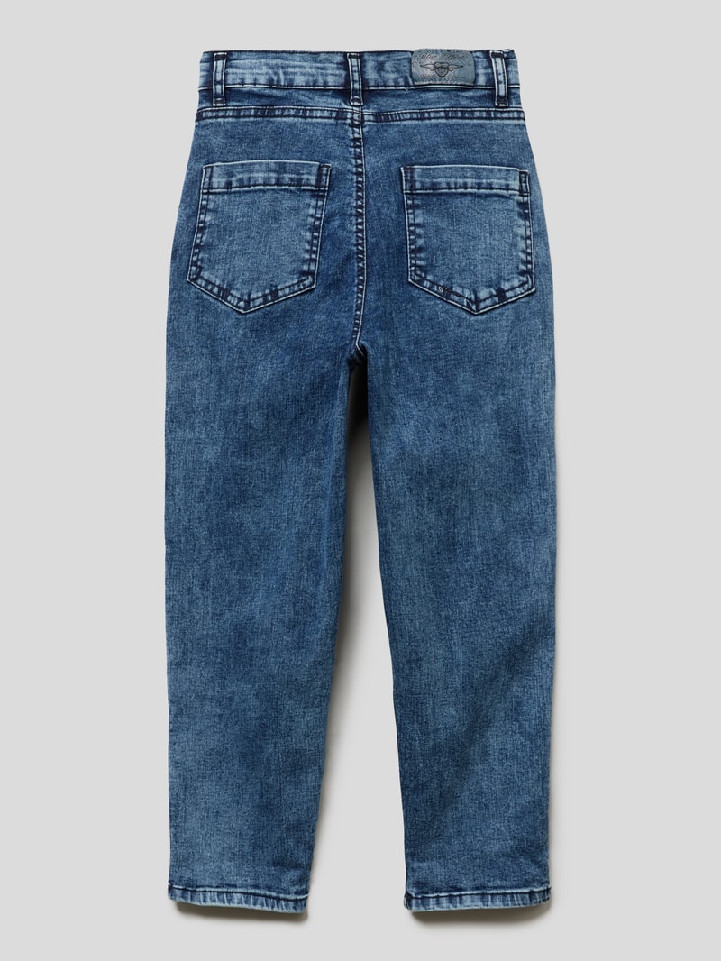 Jeans im Used-Look in dunkelblau