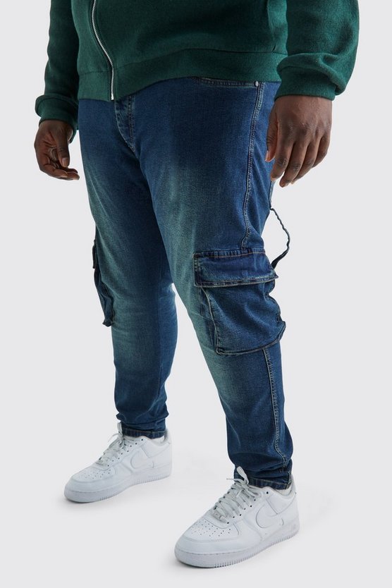 Plus Skinny Stretch Cargo-Jeans