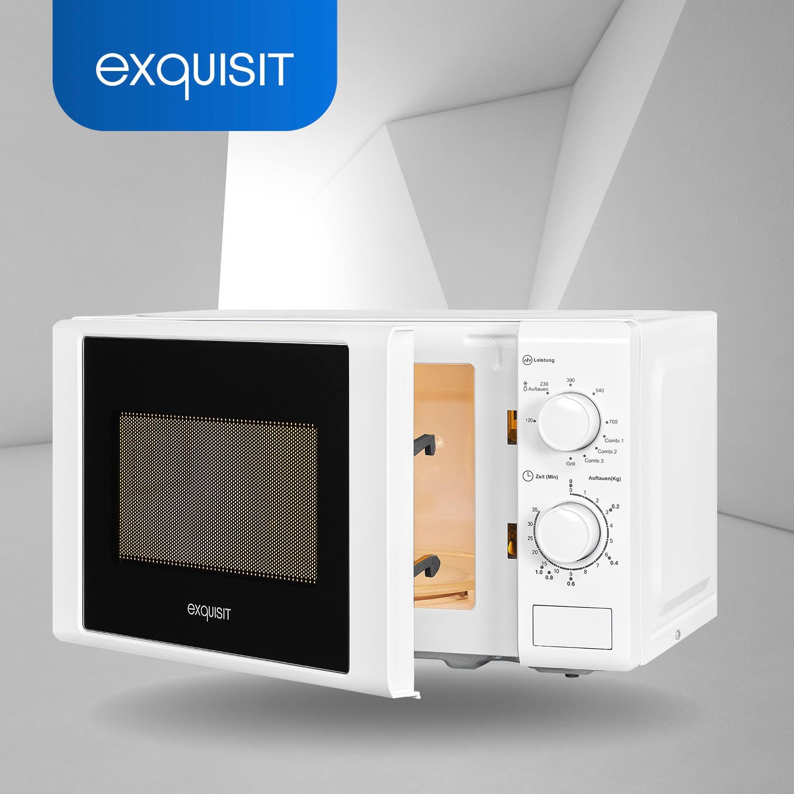 exquisit Mikrowelle MW 900-030G weiss, Grill, Mikrowelle, 20 l