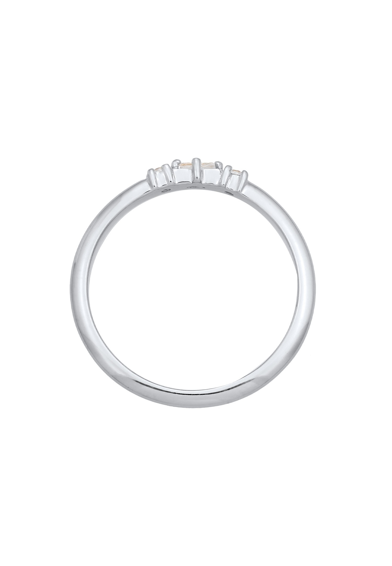 Elli DIAMONDS Dame Filigran Rektangel Forlovelsesring med Topas og Diamant (0,03 ct) i 925 Sterlingsølv