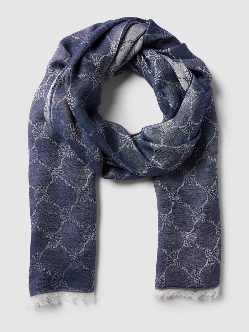 Schal mit Allover-Muster in marineblau