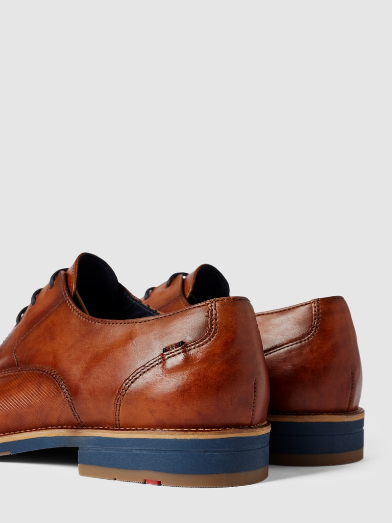 Derby-Schuhe aus Leder Modell 'LAVAL' in cognac