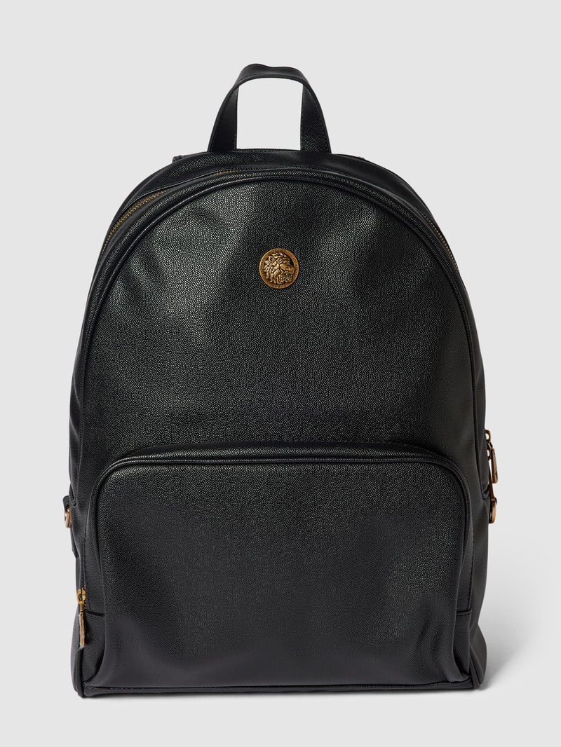 Rucksack mit Label-Applikation Modell 'KING' in schwarz
