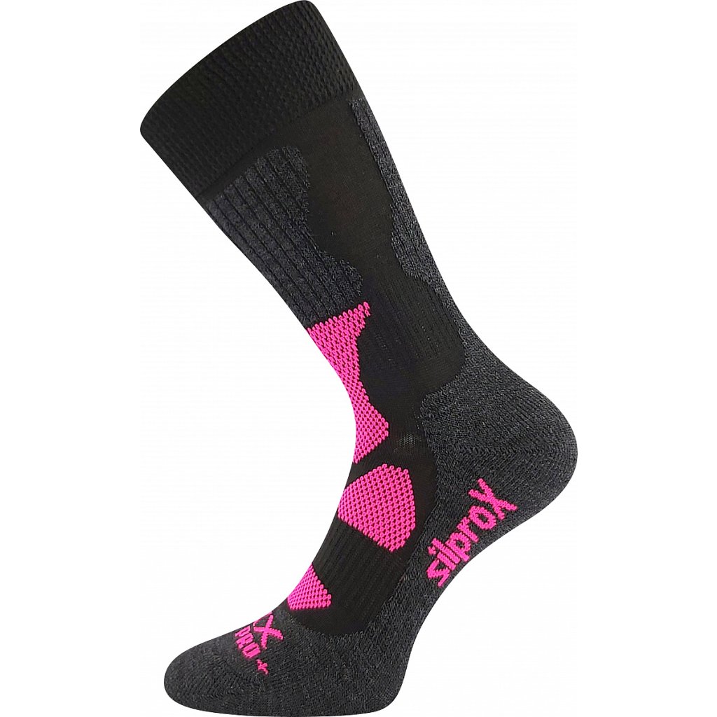 Voxx Merino Etrex schwarz-rosa Socken