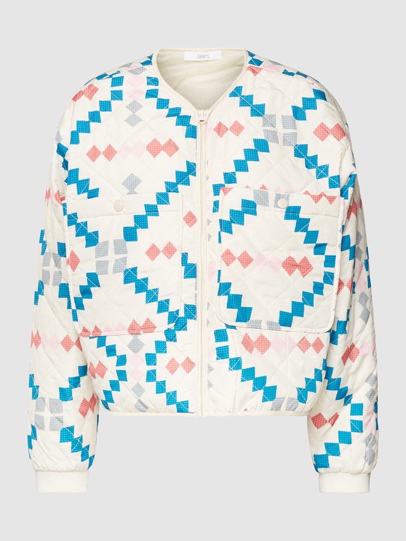 Steppjacke mit Allover-Muster in offwhite