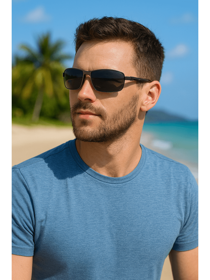 styleBREAKER Rechteckige Halbrand Sonnenbrille in Anthrazit / Grau getönt günstig kaufen onesize