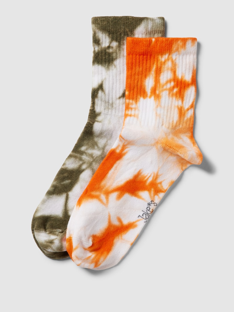 Socken mit Batik-Look im 2er-Pack in orange
