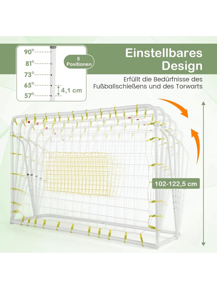COSTWAY 2 in 1 Fußballtor & Rebounder in Weiß günstig kaufen onesize