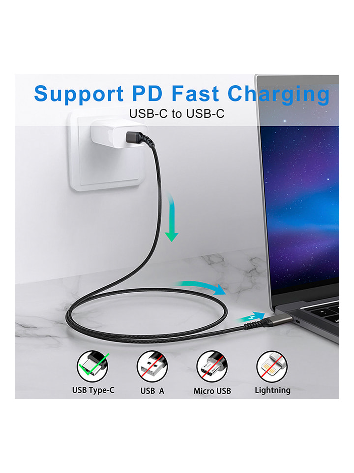 SmartCase USB-C-Kabel in Schwarz - (L)2 m günstig kaufen onesize