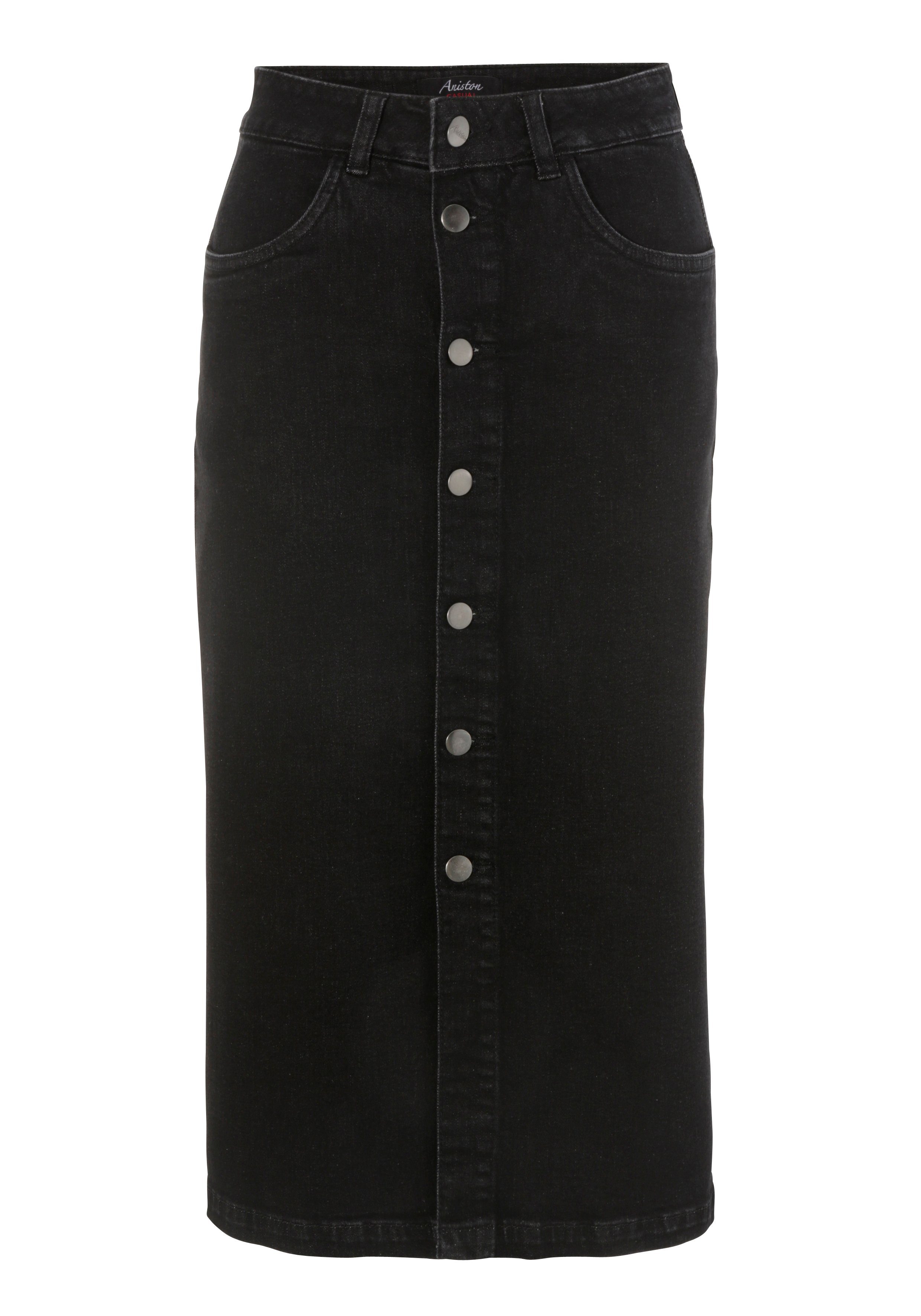 Aniston CASUAL Jeansrock mit Knopfverschluss