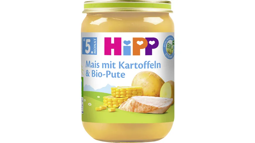 HiPP Bio Menüs: Mais mit Kartoffeln und Bio-Pute 190 g