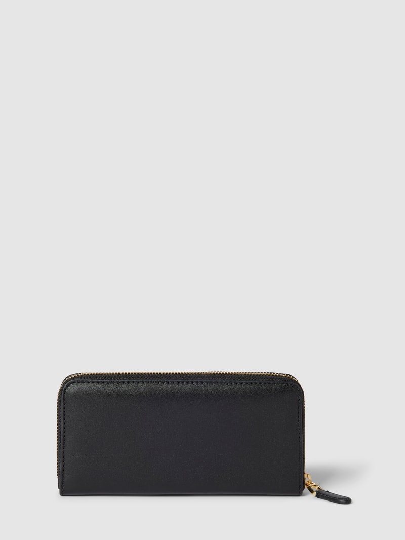 Portemonnaie mit Label-Applikation Modell 'LARGE' in schwarz
