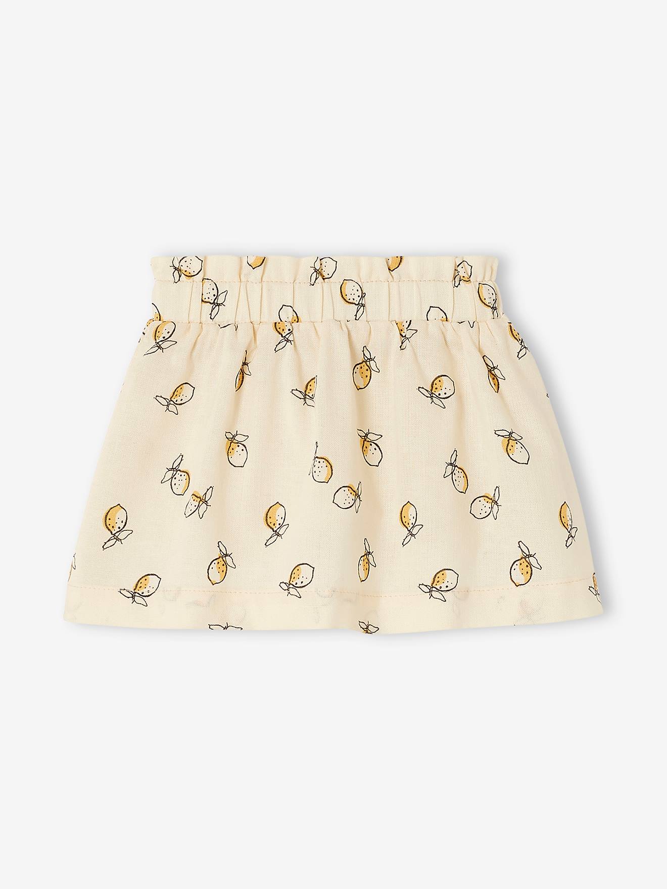 Vertbaudet Mädchen Baby Rock, Zitronen-Print - beige bedruckt
