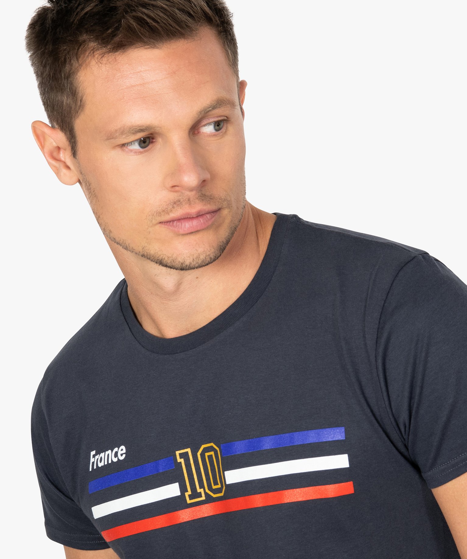 Tee-shirt homme à manches courtes imprimé football gris | GEMO