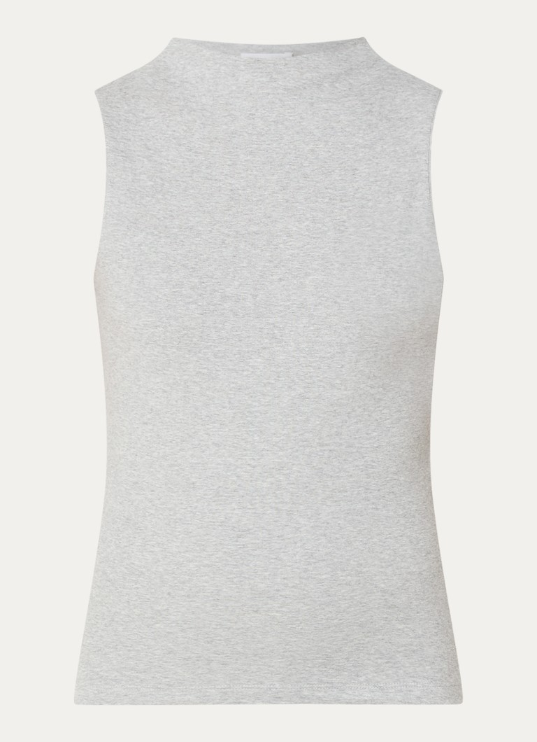 OPUS Ifunella sleeveless top with heathered design and stand-up collar