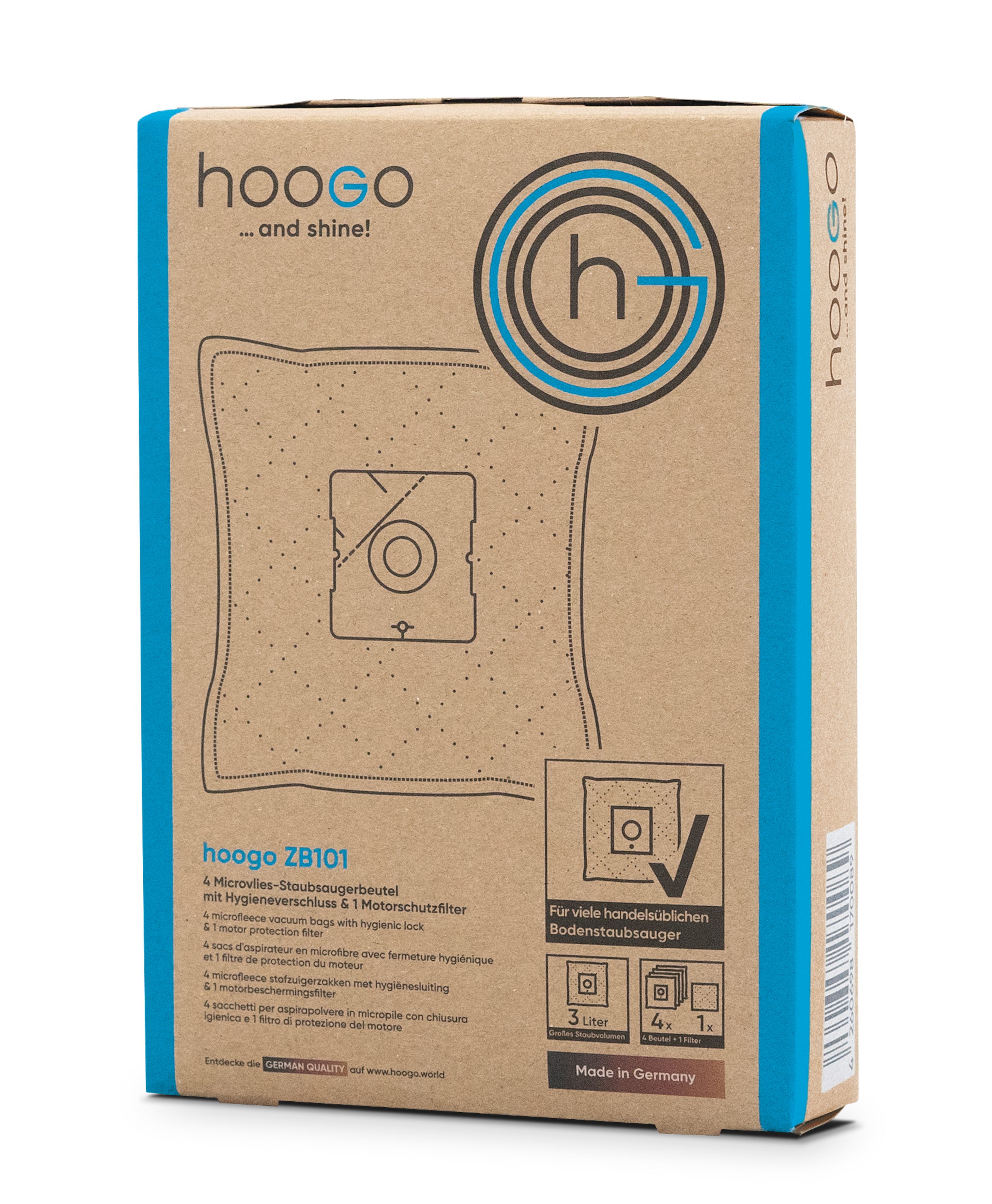 hoogo Staubsaugerbeutel hoogo B3+ Bodenstaubsauger Staubbeutel-Set, passend für passend für viele handelstypische Staubsauger, kompatibel mit​ Swirl Y101​