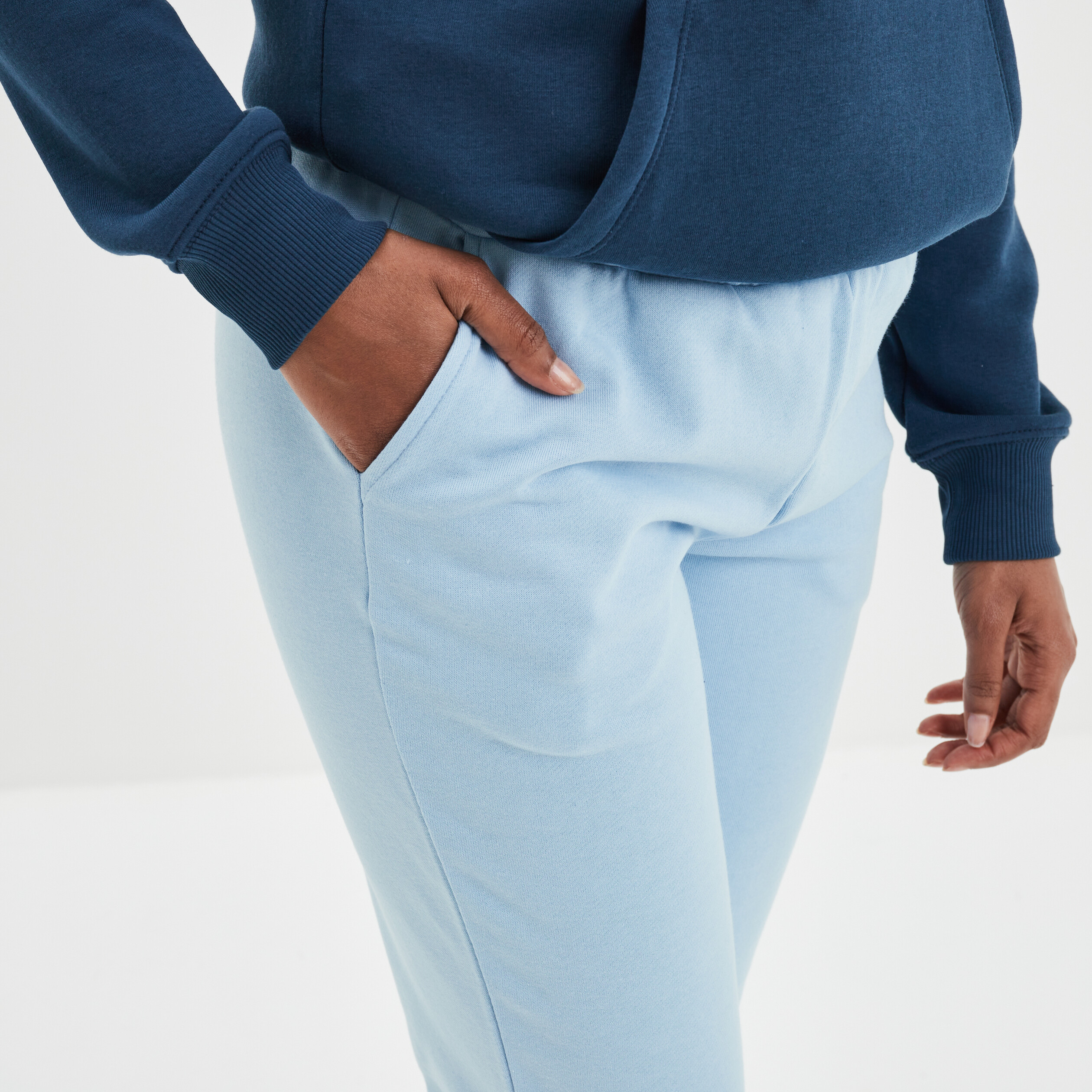 Pantalon jogging slim taille élastiquée bleu gris femme | La Halle