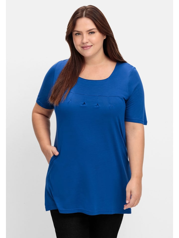 sheego Longshirt in royalblau günstig kaufen
