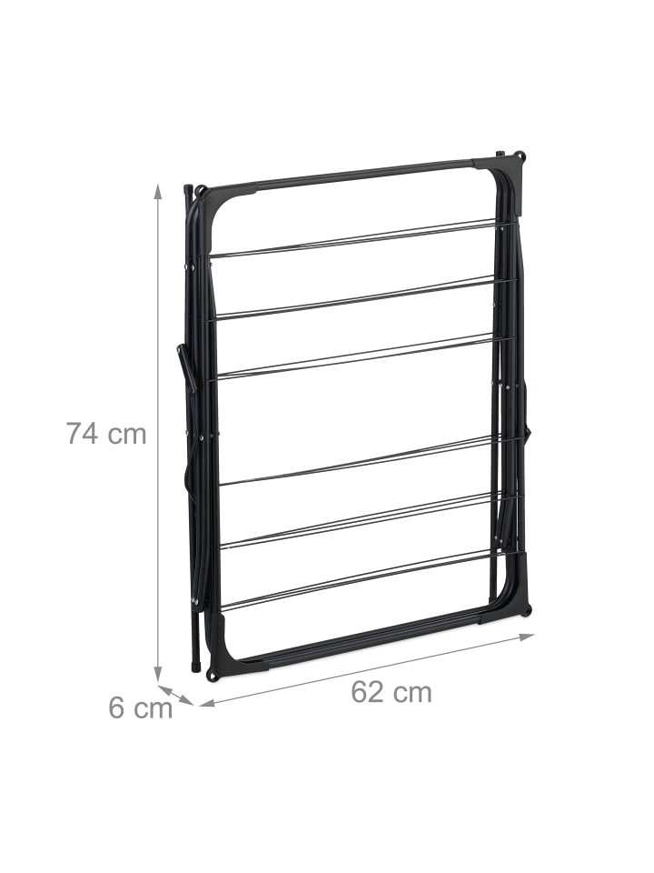 relaxdays Wäscheständer in Schwarz - (B)62 x (H)136 x (T)51 cm günstig kaufen onesize