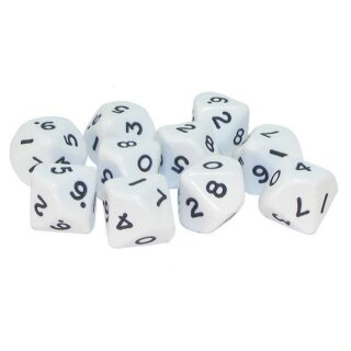 D10 Dice Pack - White (10)