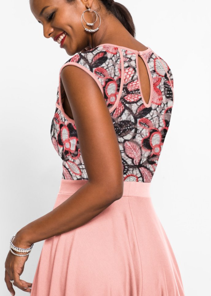 Midikleid mit Spitzeneinsatz