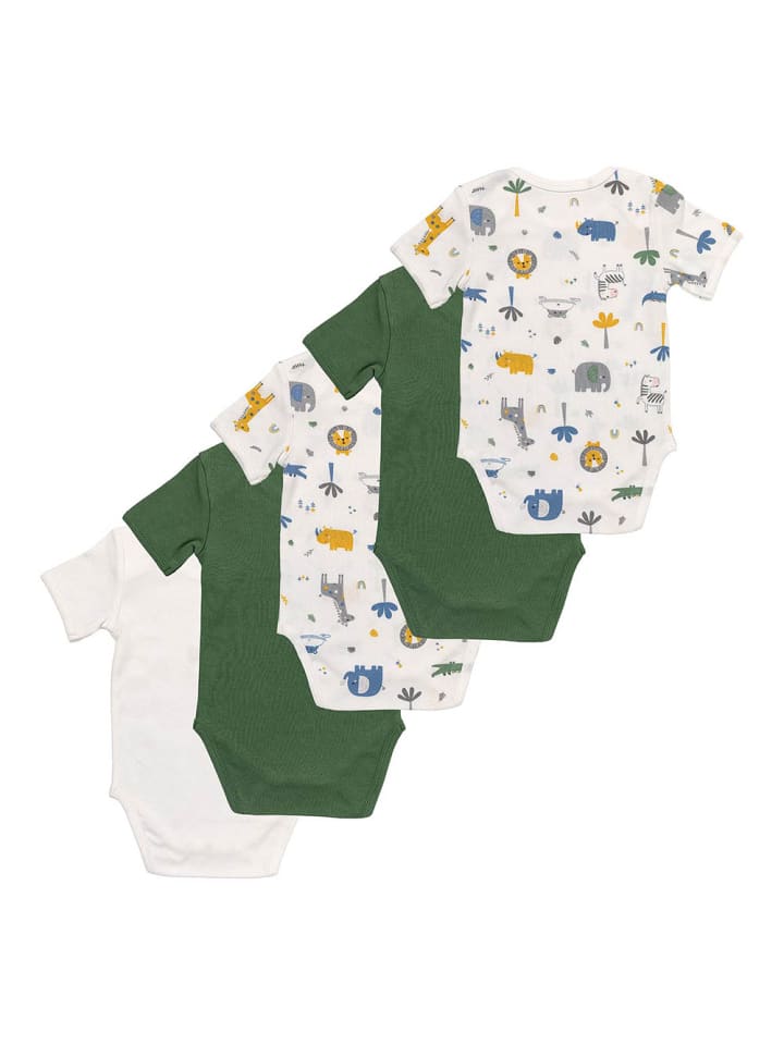 Schlummersack Bio Baby-Bodys kurzarm 5er-Pack in Dunkelgrün günstig kaufen