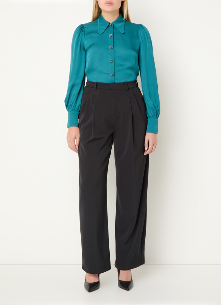L.K.Bennett  Sonya blouse met sierknopen en pofmouw