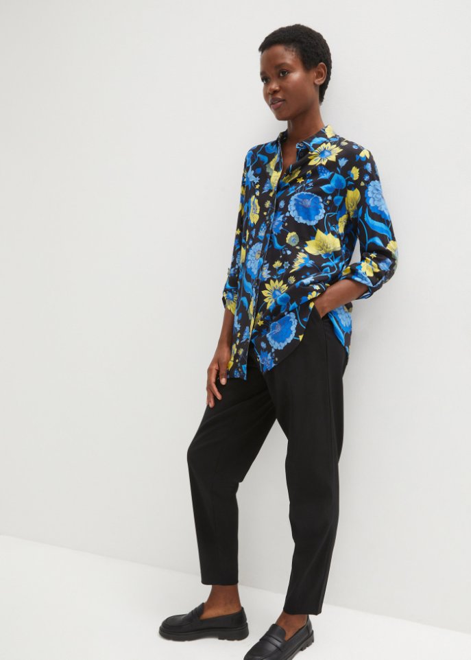 Longbluse, geblümt