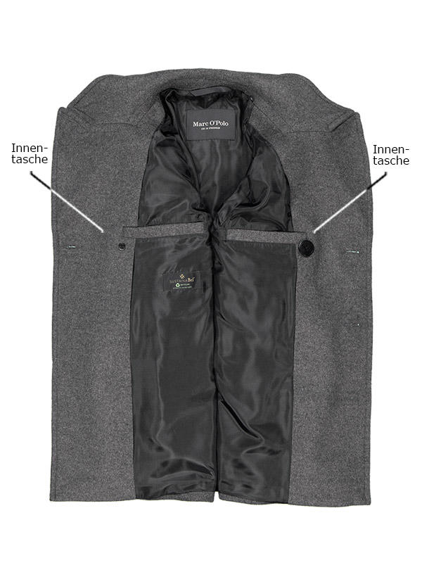 Marc O'Polo, Cabanjacke, Schurwolle, dunkelgrau