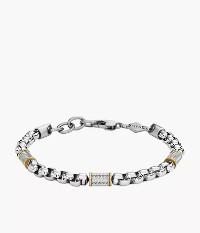 Fossil Gliederarmband All Stacked Up Edelstahl Bicolor