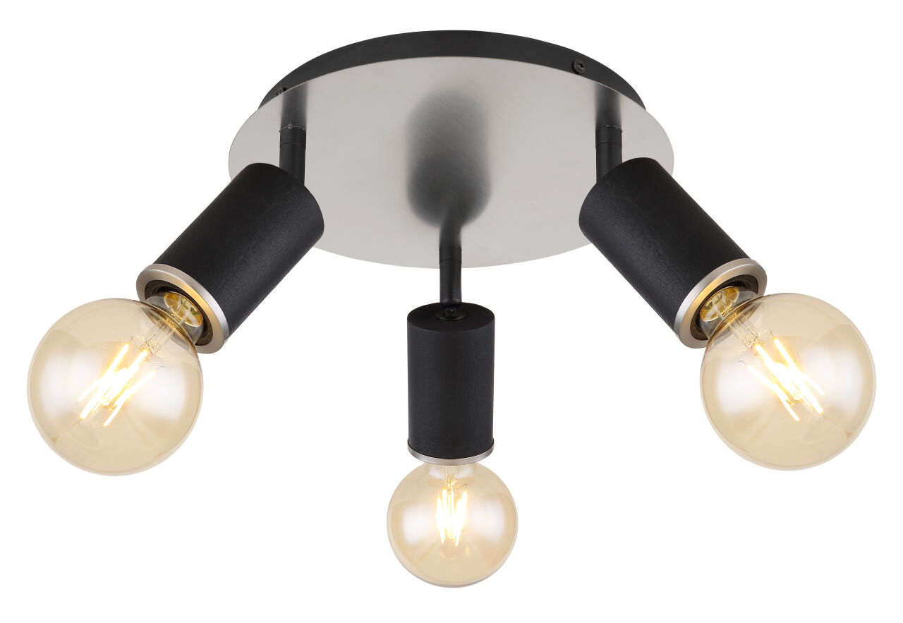 Globo Lighting - JOSEBA - Strahler Metall schwarz matt, 3x E27