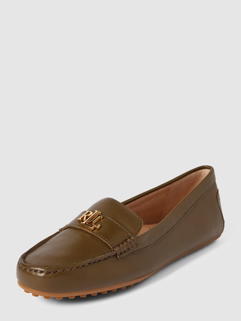 Penny-Loafer mit Label-Detail Modell 'BARNSBURY' in olivgrün