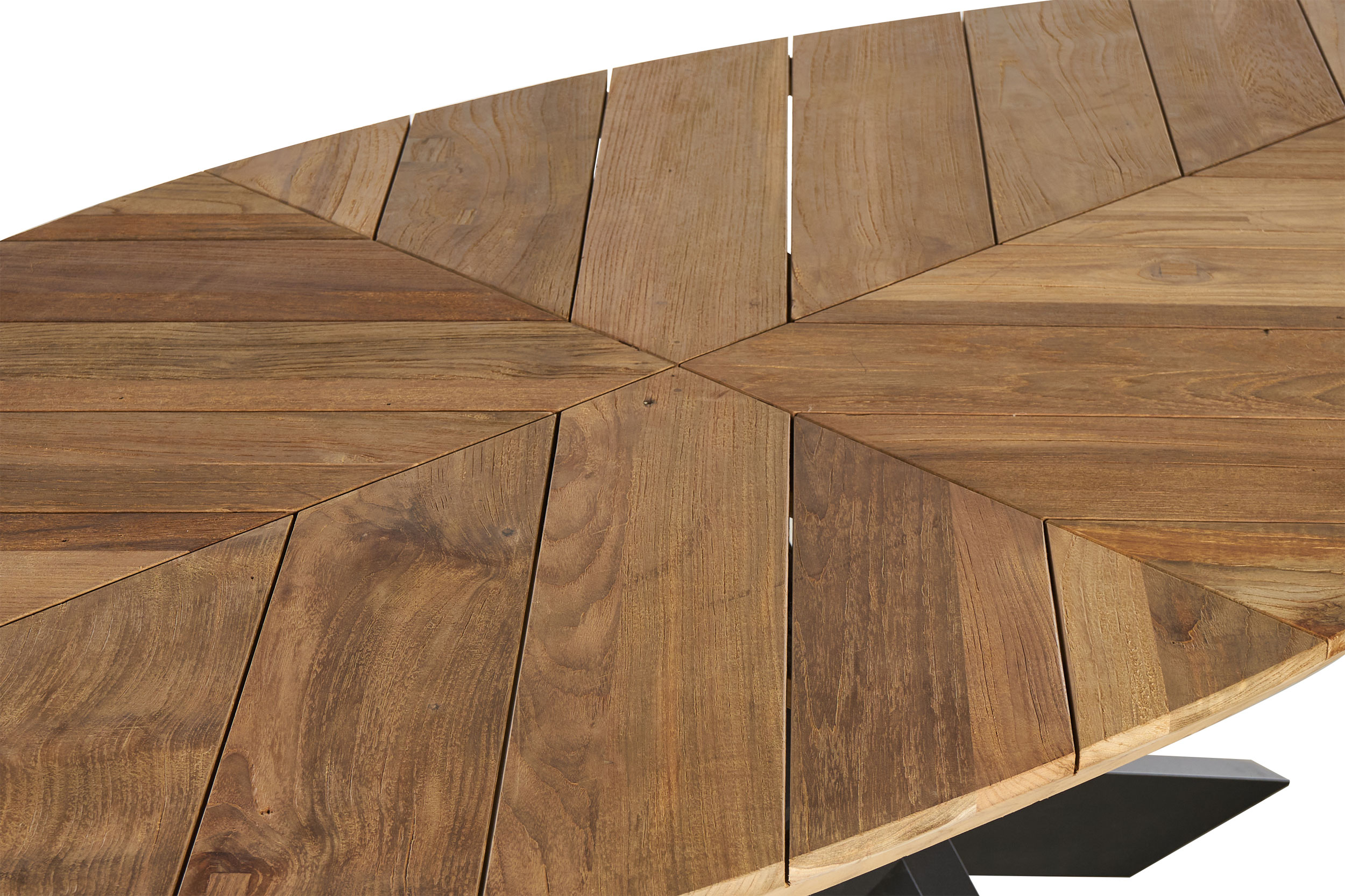 OUTDOORGartentisch Teak Oval X-Fuß